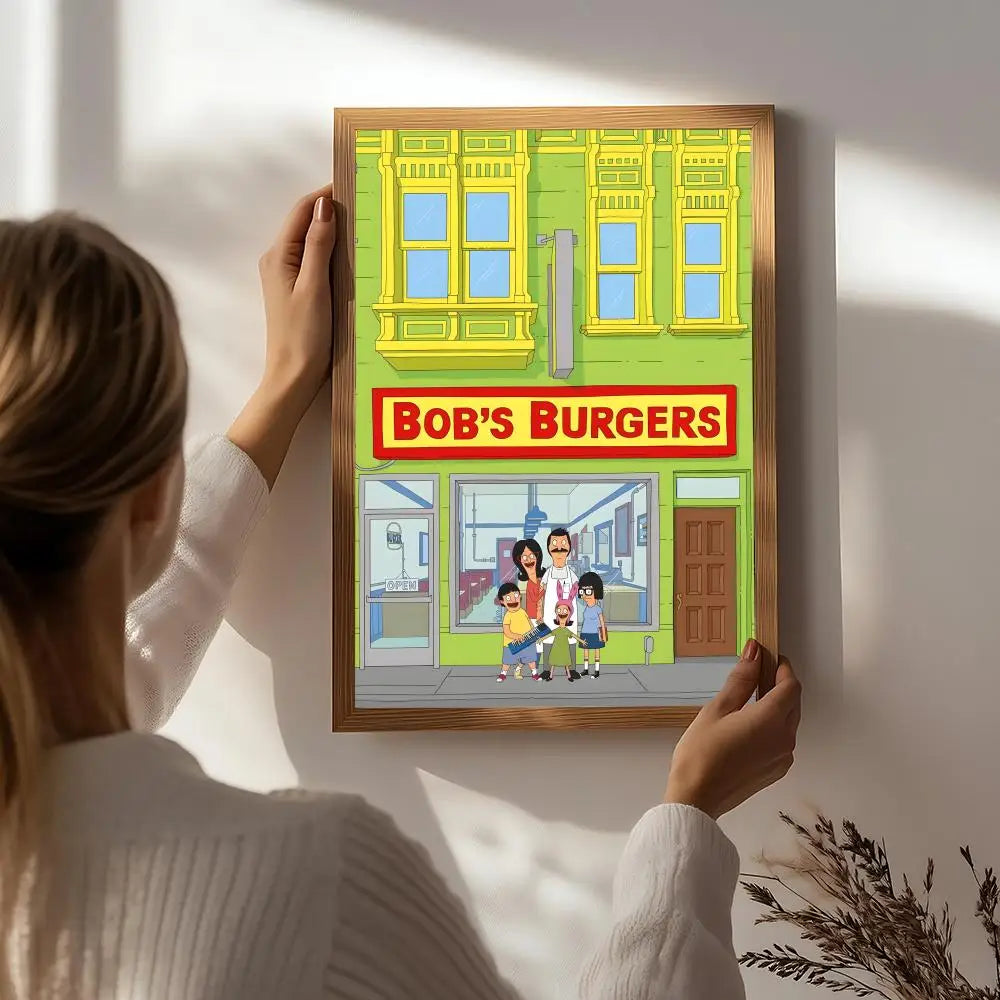 Bob's Burgers Poster – Self-Adhesive Waterproof Wall Art Wall Art Poster Peaceful Pleasures Health and Wellness White4 50X70cmNoframe