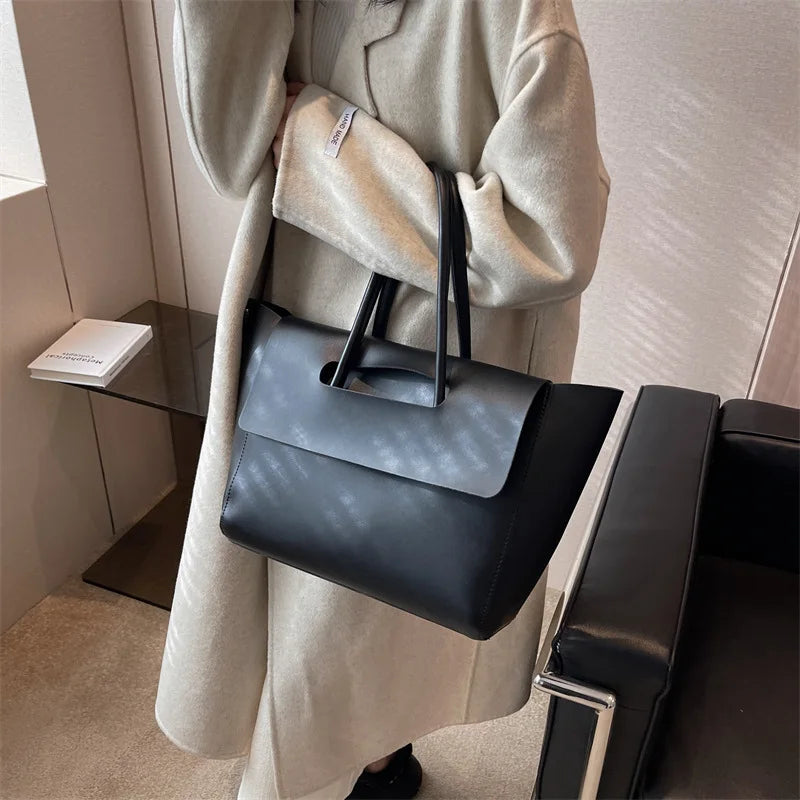 Korean Retro Tote Bag | Large Capacity Commuter Handbag Tote Handbag Peaceful Pleasures Health and Wellness