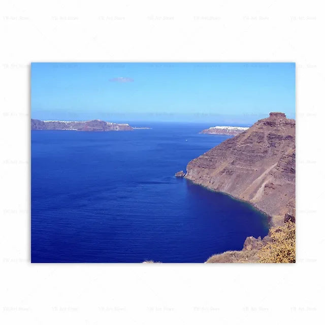 1PC Santorini Greece Island and The Aegean Sea Landscape Print Art Canvas Poster For Living Room Decoration Home Wall Framele Peaceful Pleasures Health and Wellness 2 50x70cm Unframed
