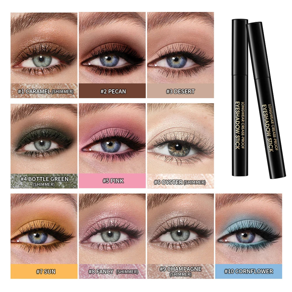 Eyeshadow Stick Highlighter Brightening Pen with Pearly Glitter & Matte Finish Shadow Eyeshadow Pencil Crayon Eyeliner Cosmetic Peaceful Pleasures Health and Wellness