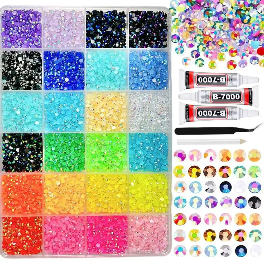 Nail Rhinestones Kit – 3D Charms for Nails & Crafts Peaceful Pleasures Health and Wellness C-24 grid kit