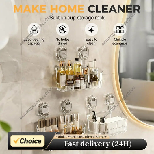 No-Drill Multi Functional Suction Cup Shelf Detachable Wall-Mounted Organizer Shower Caddy Storage Rack for Home Bathroom Peaceful Pleasures Health and Wellness