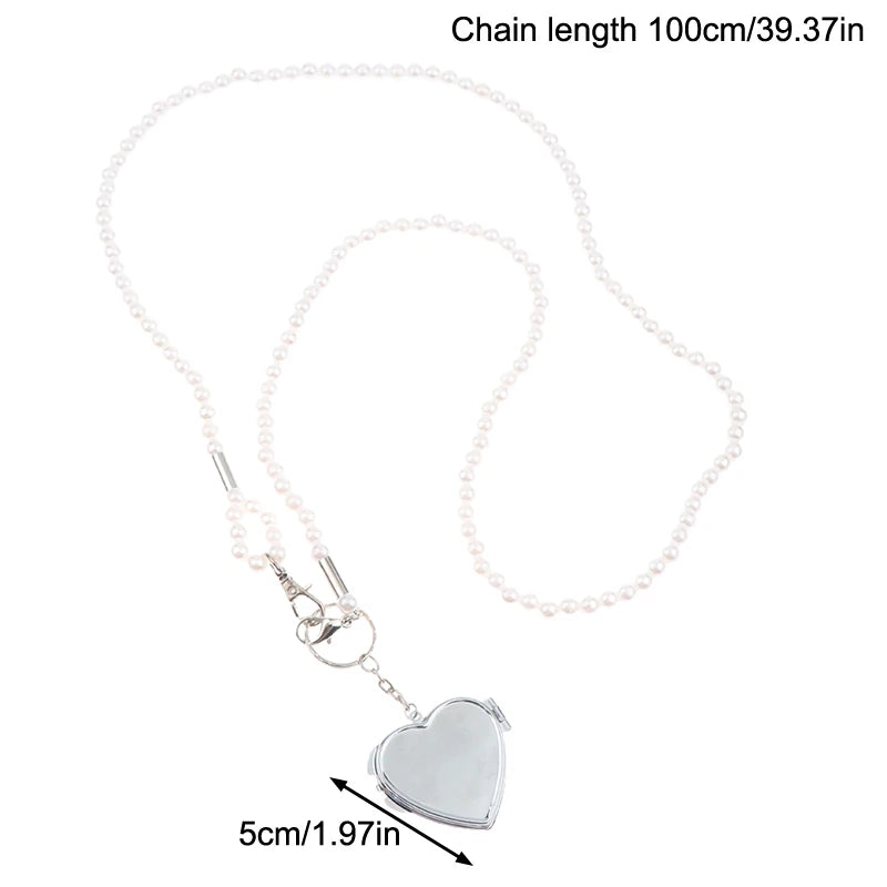 Pearl Chain Necklace & Bag Strap | Heart Pendant, 100cm