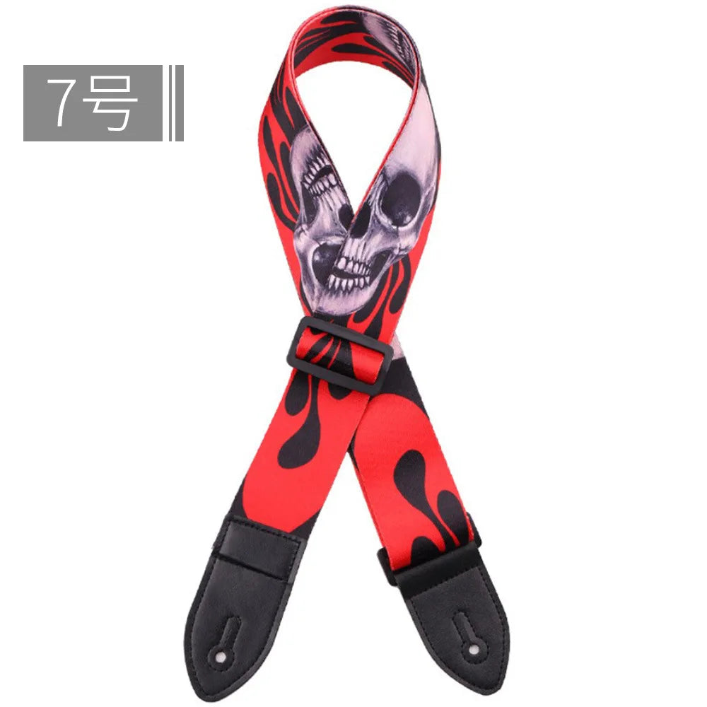 Fashion Colorful Guitar Strap Printed Adjustable Belt Crossbody