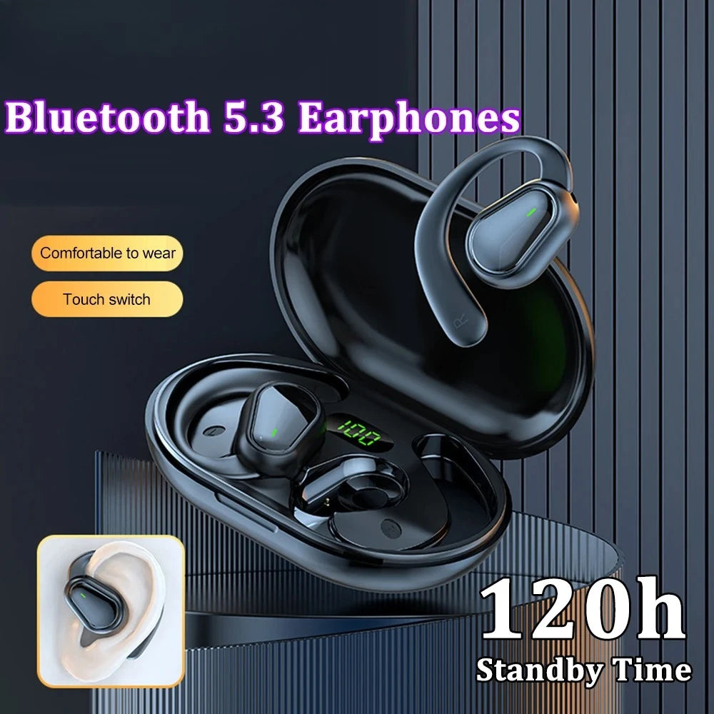 Bluetooth 5.3 Headphones Ear Hook Earphones Wireless Earphones HiFi Stereo Waterproof Headset Noise Reduction Earbuds for Xiaomi Peaceful Pleasures Health and Wellness