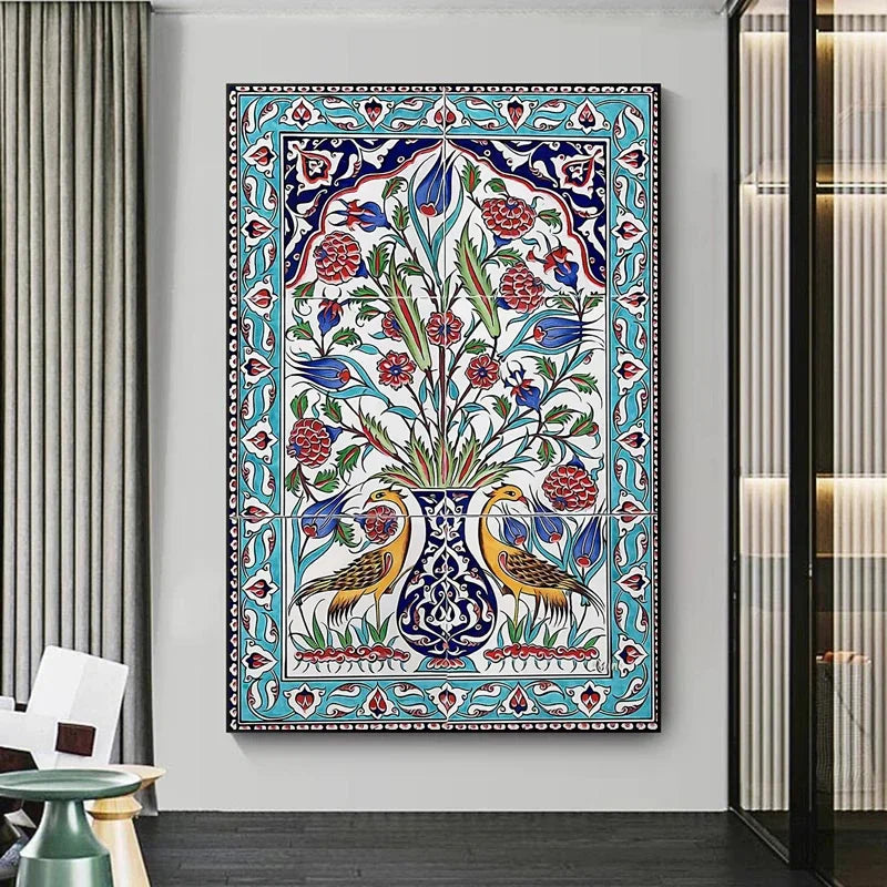 Retro Hindu Abstract Pattern Posters and Prints Religious Art Canvas Painting Wall Art Pictures Home Bar Room Decoration Peaceful Pleasures Health and Wellness