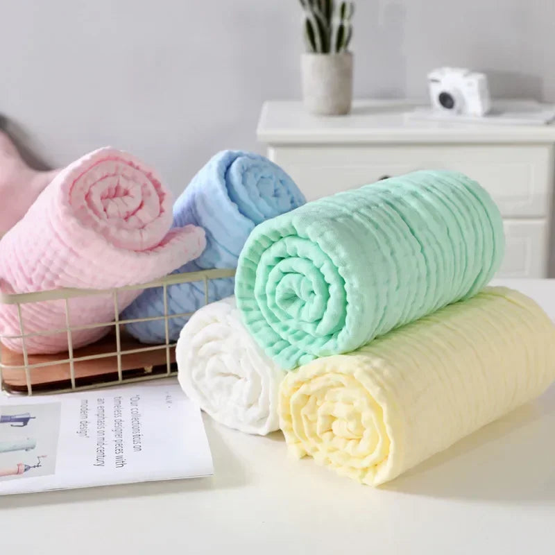 6-Layer Muslin Baby Swaddle Blanket & Bath Towel 105x105cm