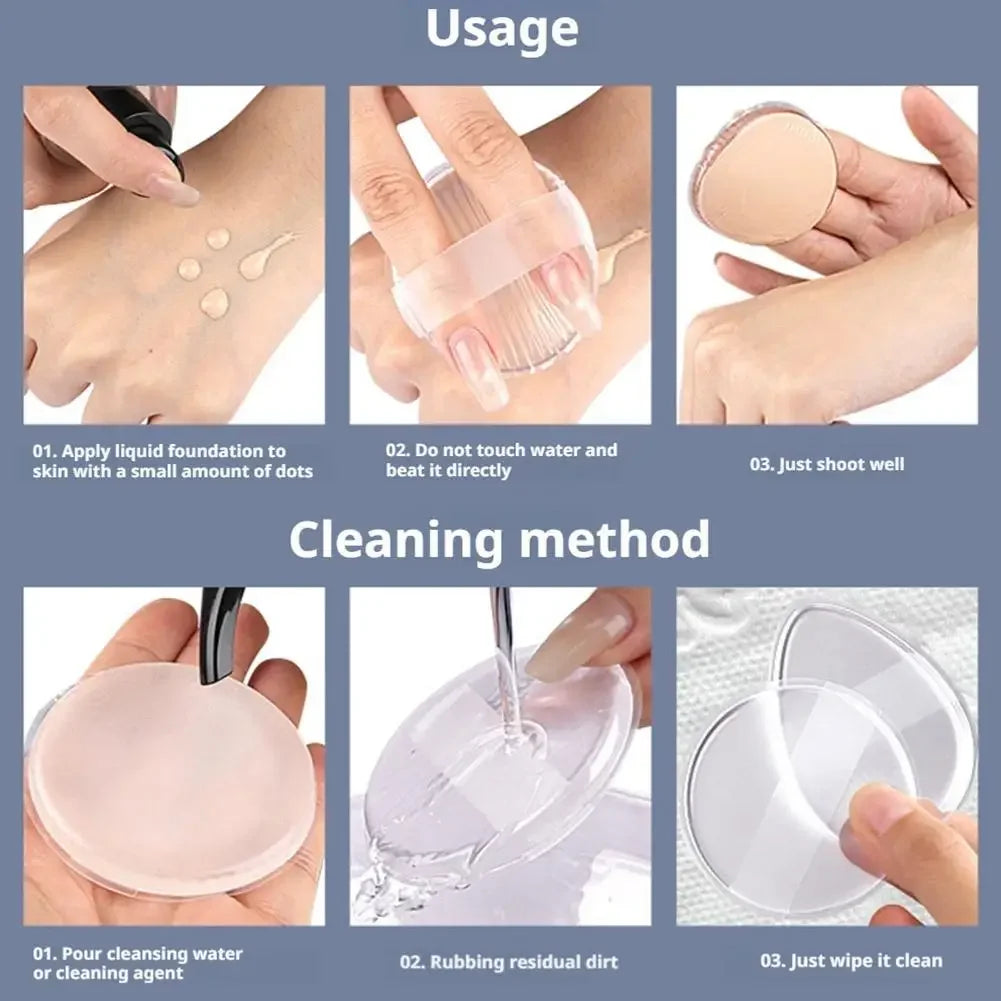 Silicone Powder Puffs,Silicone Makeup Sponge,Washable Foundation Makeup Jelly Puff Sponge Applicator For Liquid Primer Concealer Peaceful Pleasures Health and Wellness