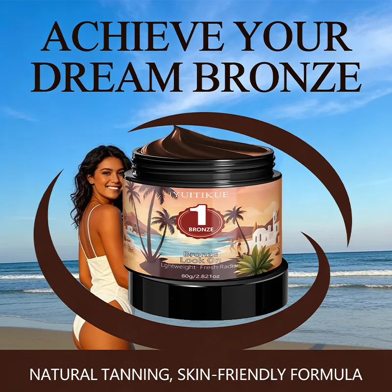 Yuitikue 1 Bronze Tanning Cream, 80g Lightweight Fresh Radiant Bronze Look On Self Tanning Cream for Face & Body Peaceful Pleasures Health and Wellness