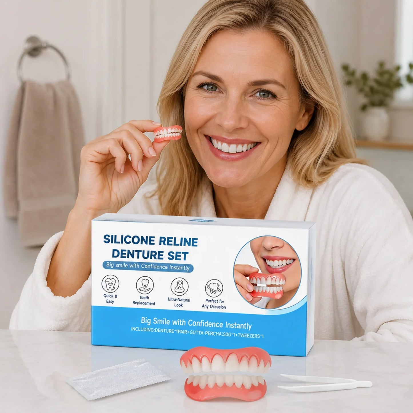 DIY Temporary Smile Veneers – Upper & Lower Cosmetic Denture Kit