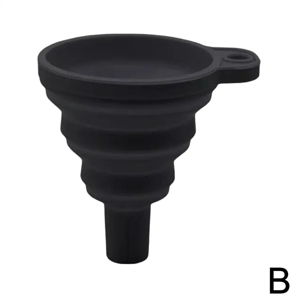 Engine Funnel Car Universal Silicone Liquid Funnel Washer Fluid Change Foldable Portable Auto Engine Oil Petrol Change Funnel Peaceful Pleasures Health and Wellness Black