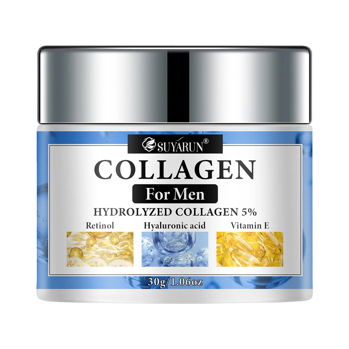 SUYARUN Retinol & Collagen Face Cream for Men - Anti-Aging Hydrating Moisturizer, Firming & Revitalizing Skincare. Peaceful Pleasures Health and Wellness 30g