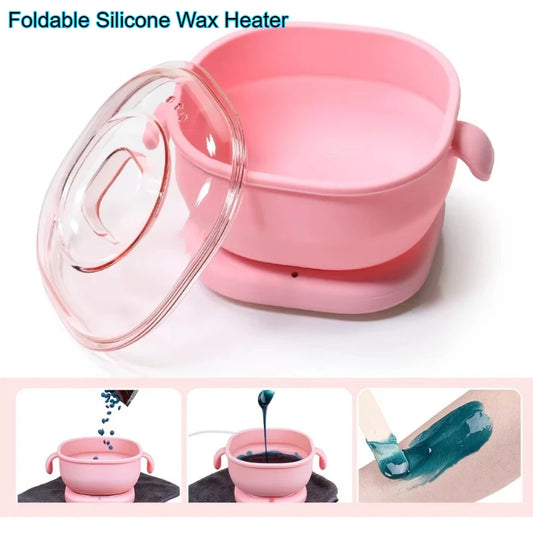 2026 Foldable Silicone Wax Heater Kit Portable Hair Removal Wax Machine For Heat Wax Beans Body Hair Removal Wax Beans Heater Peaceful Pleasures Health and Wellness