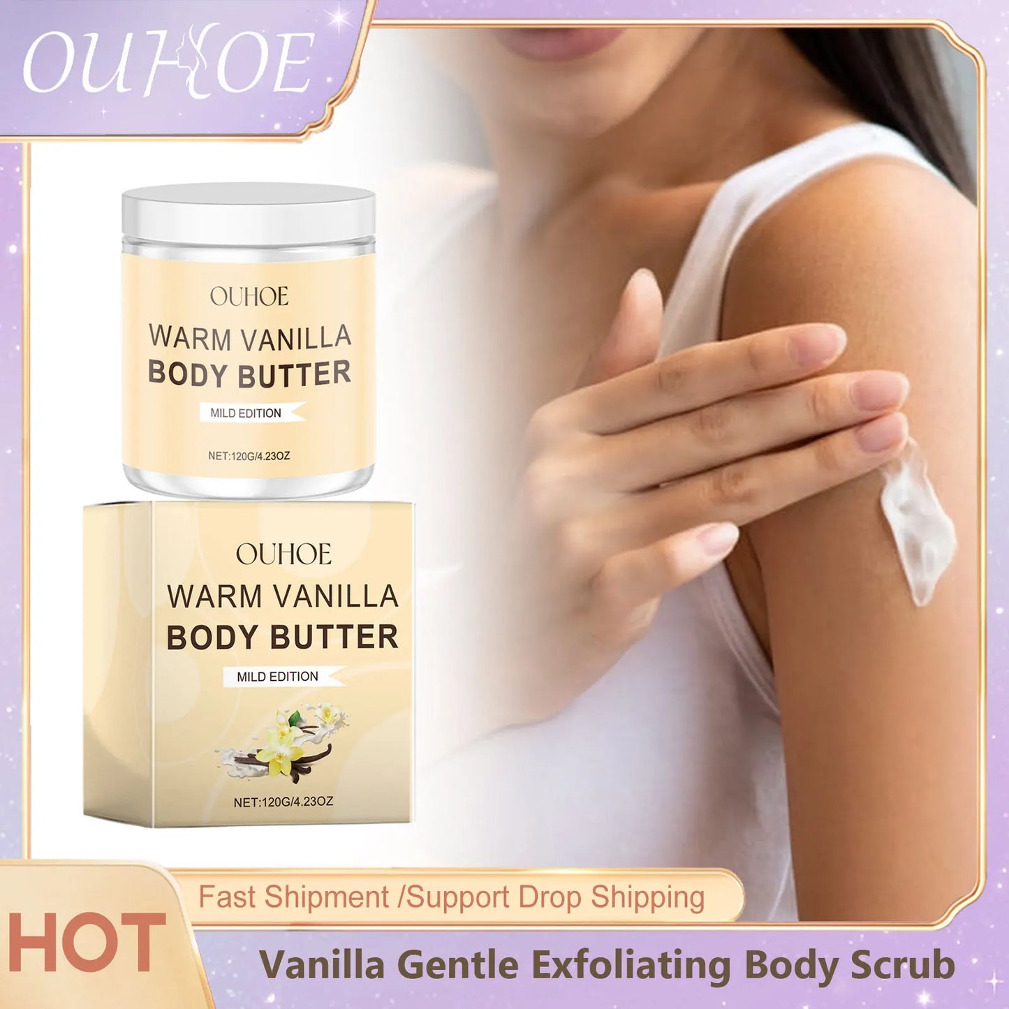 Vanilla Exfoliating Body Scrub – Moisturizing & Brightening 120g