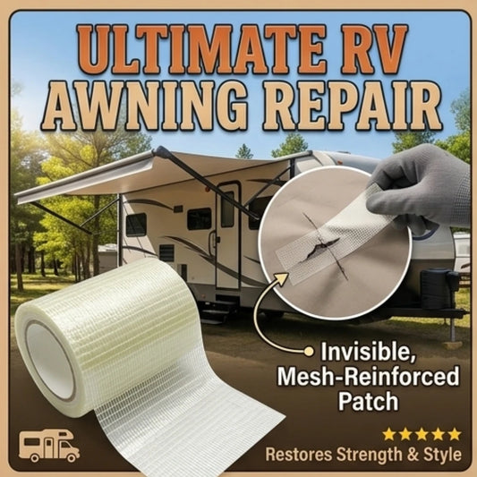 RV Awning Repair Tape Waterproof Sealing Patch For Tent Canopy Boat Cover Tarpaulin Heavy Duty Tape For Outdoor Camping Hiking Peaceful Pleasures Health and Wellness