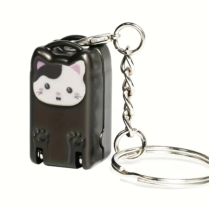 Adorable Kitten Keychain Rotary Nail Clipper – Foldable Stainless Steel Nail Trimmer for Fingernail & Toenail Care Peaceful Pleasures Health and Wellness