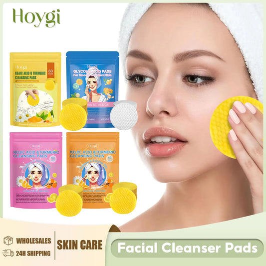 Turmeric Facial Cleanser Pads Pores Deeply Cleaning Makeup Remover Moisturizing Exfoliating Dead Skin Kojic Acid Facial Sponges Peaceful Pleasures Health and Wellness