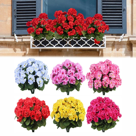 Artificial Silk Begonia Flower | Realistic Geranium Home Decor Artificial Silk Flower Peaceful Pleasures Health and Wellness