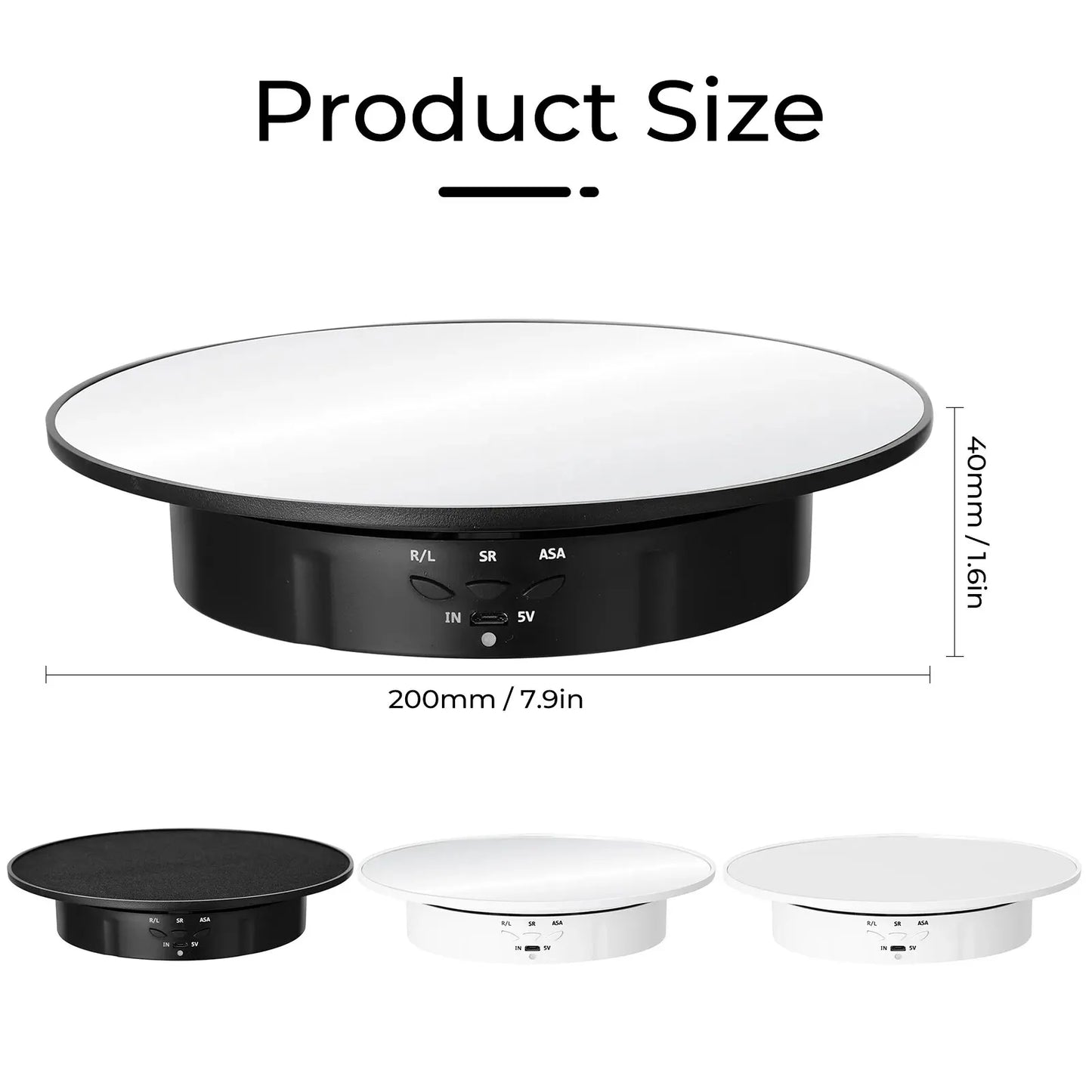 200mm 3 Speeds Photography Rotating Display Stand 360 Electric Rotating Product Display Turntable For Video Shooting Peaceful Pleasures Health and Wellness