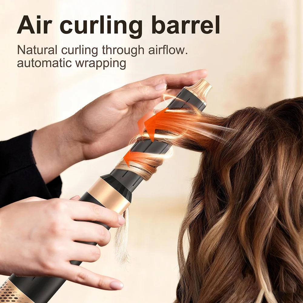 Professional 6 in 1 Hair Dryer Hot Air Comb Multi-Function Hair Styling Blow Dryer Brush Curling Iron Hair Straightener for Home Peaceful Pleasures Health and Wellness
