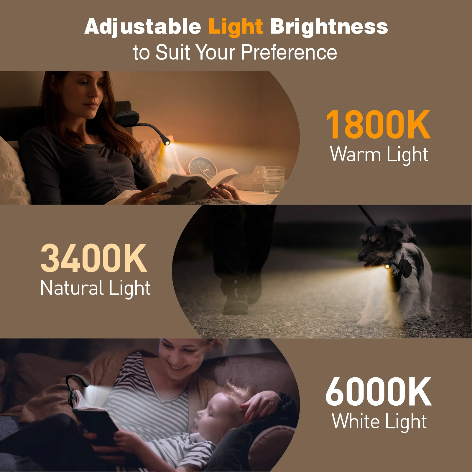 New Design LED Book Light Eye Protection 3 Color Adjustable Clip 360° Flip Study Lamp Rechargeable For Travel Bedroom Reading Peaceful Pleasures Health and Wellness