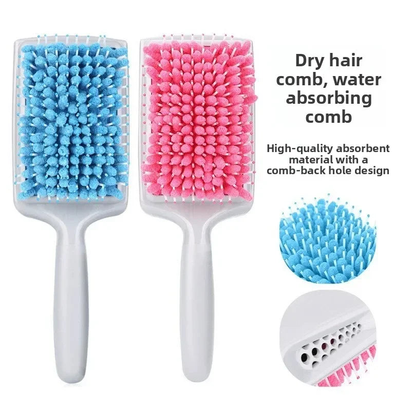 Microfiber Nylon Bristle Absorbent Drying Hairbrush | Wet Hair