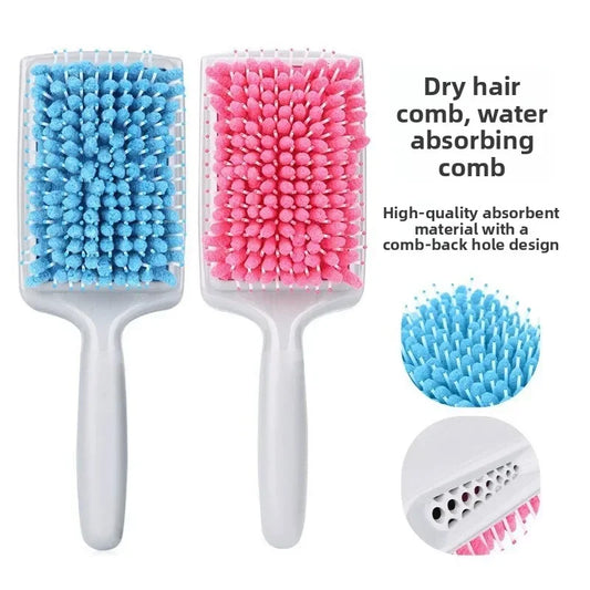 Microfiber Nylon Bristle Absorbent Drying Hairbrush | Wet Hair Absorbent Hairbrush Peaceful Pleasures Health and Wellness