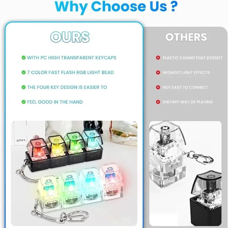 4-Key Mechanical Keyboard Switch Tester Keychain Fidget Toy