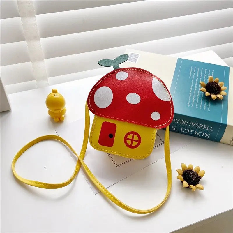 Kids Mushroom Crossbody Bag – Cute Girls Sling Purse Korean Style