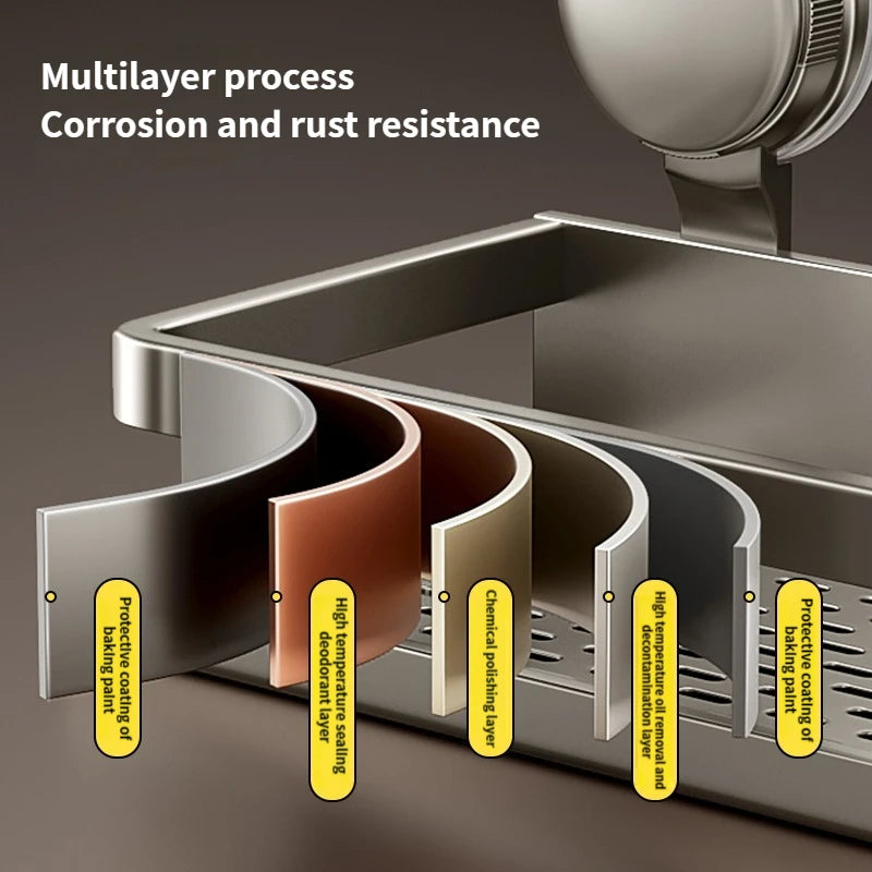 No-Drill Suction Cup Wall Rack | Kitchen & Bathroom Organizer