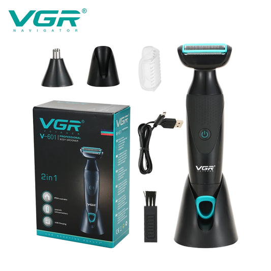 VGR new retro men's multi-functional 2-in-1 Shaver IPX4 Wash Nose Hair shaver Peaceful Pleasures Health and Wellness USB