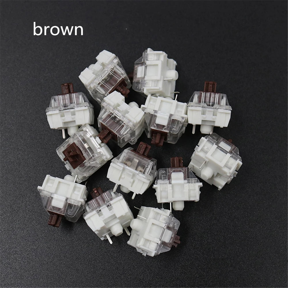 100PCS Mechanical Keyboard Black Blue Brown Red Key Switch For CIY Sockets SMD 3pin Thin Pins Compatible With MX Switch Peaceful Pleasures Health and Wellness BROWN