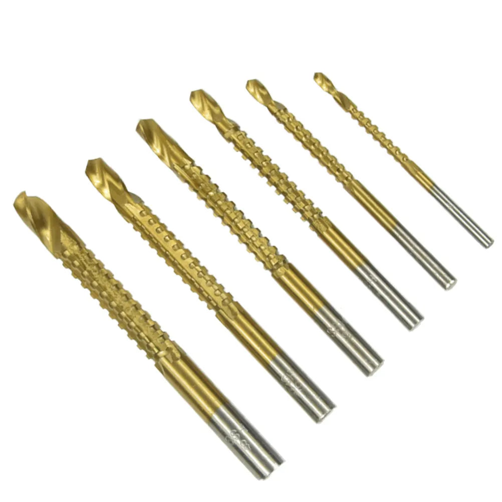 6Pcs Super-Hard Stainless Steel Spiral Drill Bits High-Speed for Metal Drilling Electric Drill Accessories Durable Golden Set Peaceful Pleasures Health and Wellness