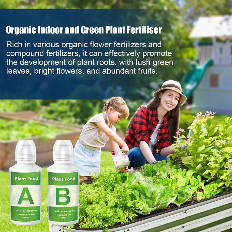 Fertilizer AB Two Part Set Hydroponic Garden Plant Food Plant Fertilizer For Flowers Vegetables Grass Nutrients Garden supplies Peaceful Pleasures Health and Wellness