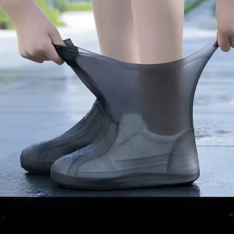 1 Pair Silicone WaterProof Shoe Covers Lip-resistant Rubber Rain Boot Rain Gear Overshoes Accessories for Outdoor Rainy Day Peaceful Pleasures Health and Wellness black L41-47