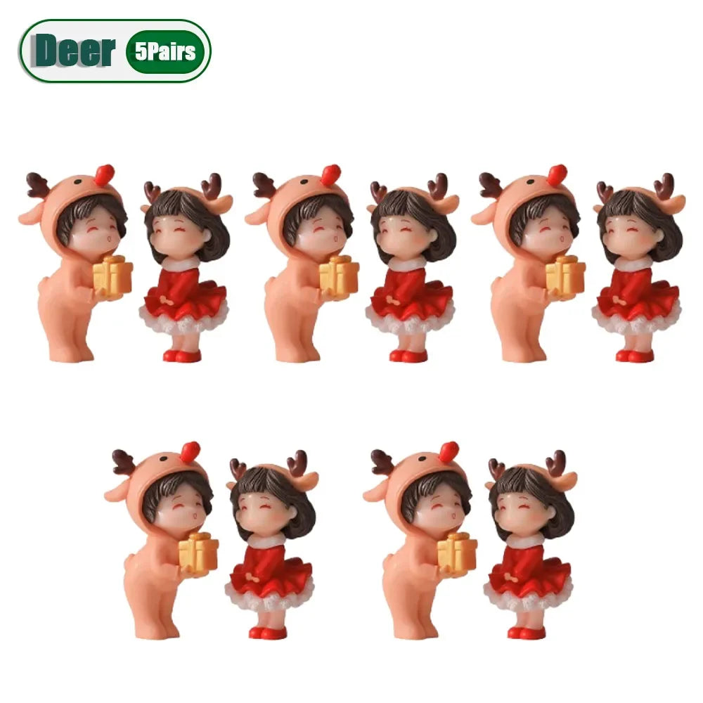 Mini Christmas Couple Dolls | Desktop Ornaments 1–20 Pairs