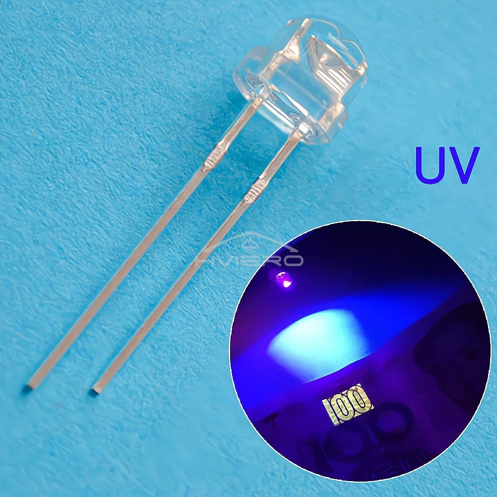 100Pcs 5mm Straw Hat LED Diodes – Wide Angle DIY Light Beads