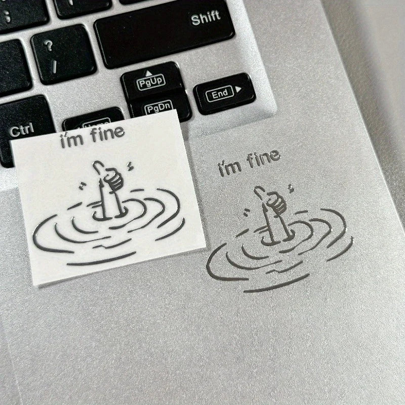 I'M Fine Funny Sarcastic Waterproof Laptop Sticker | Glossy