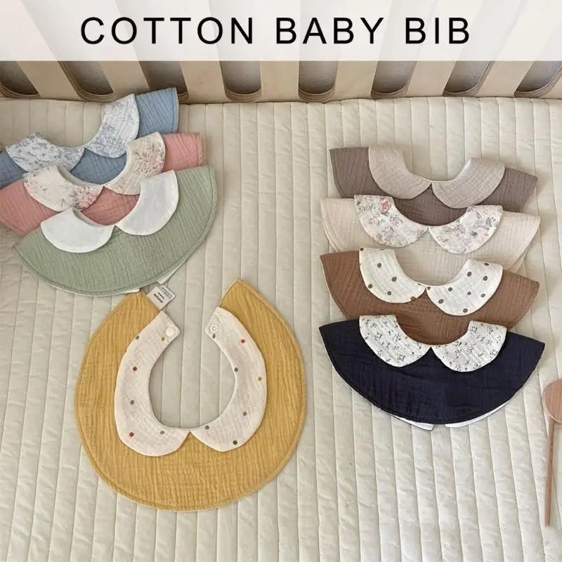 Cotton Baby Bib with Doll Collar | Drool & Feeding Bib 0–3 Yrs
