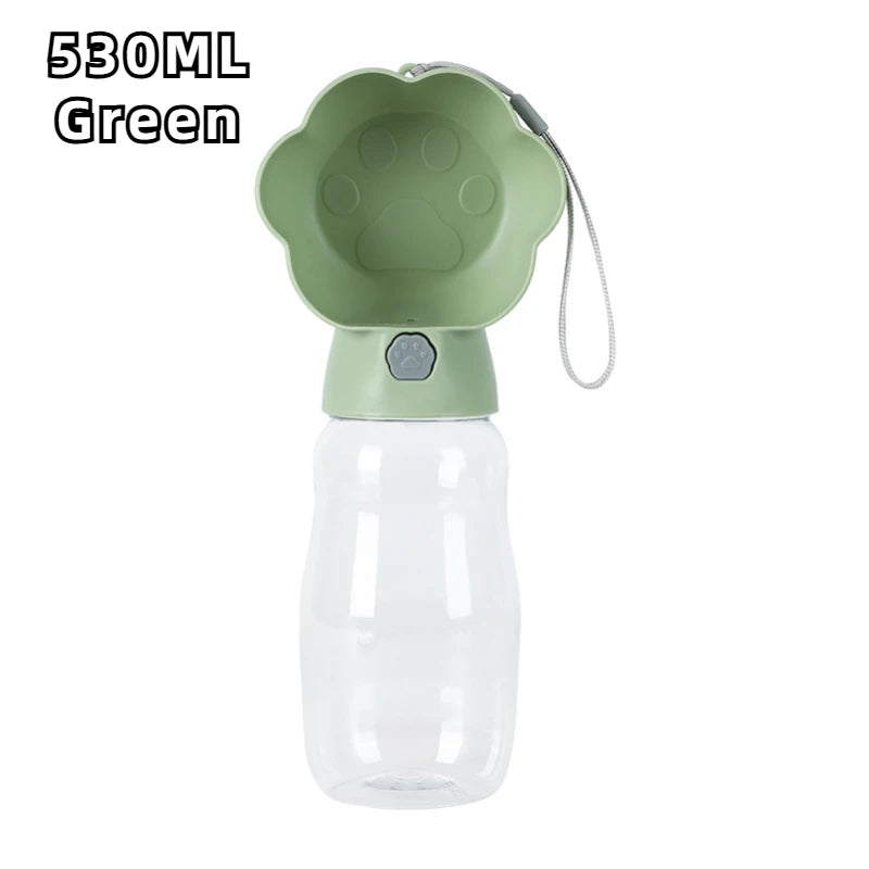 530ML Large Dog Water Bottle For Small Big Dogs Portable Travel Pet Drinking Bottle Water Container Puppy Cat Drinker Feeder Peaceful Pleasures Health and Wellness green