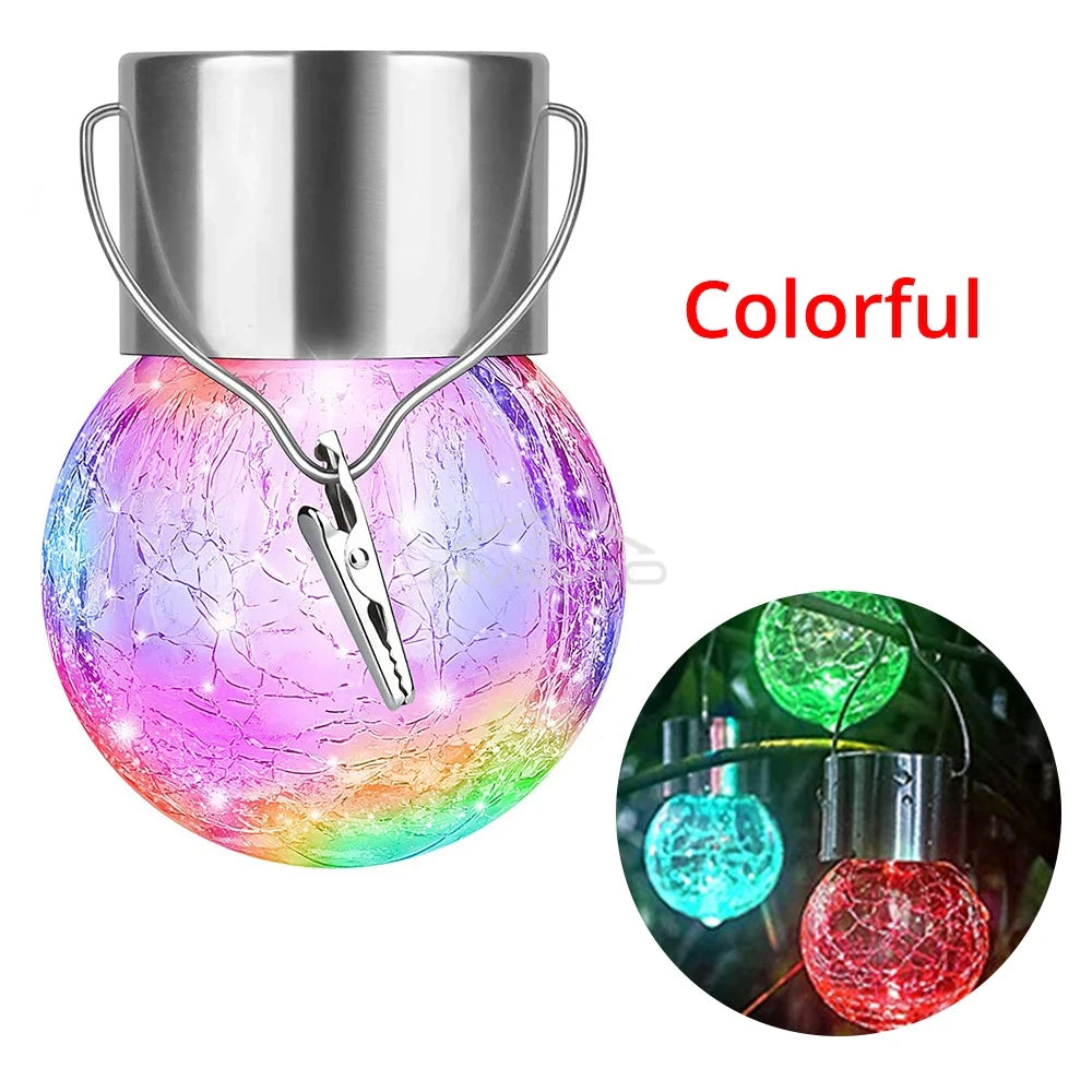 Solar LED Glass Garden Hanging Light | IP65 Waterproof Outdoor