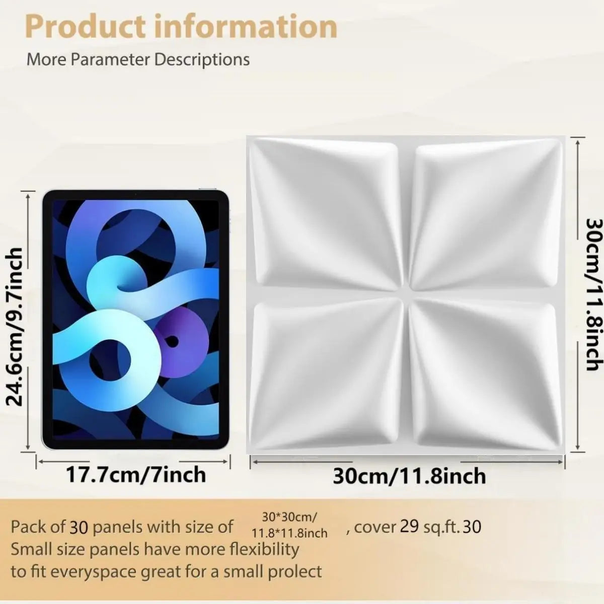 20/30PCS 3D diamond patterned PVC wall panel, suitable for indoor wall decoration, 11.8 x 11.8 inches (including tape) Peaceful Pleasures Health and Wellness