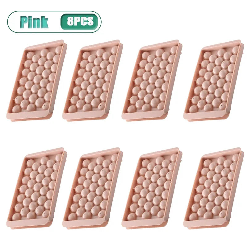 Round Ice Ball Mold – 33-Sphere BPA-Free Silicone Tray (1–10 Pack)