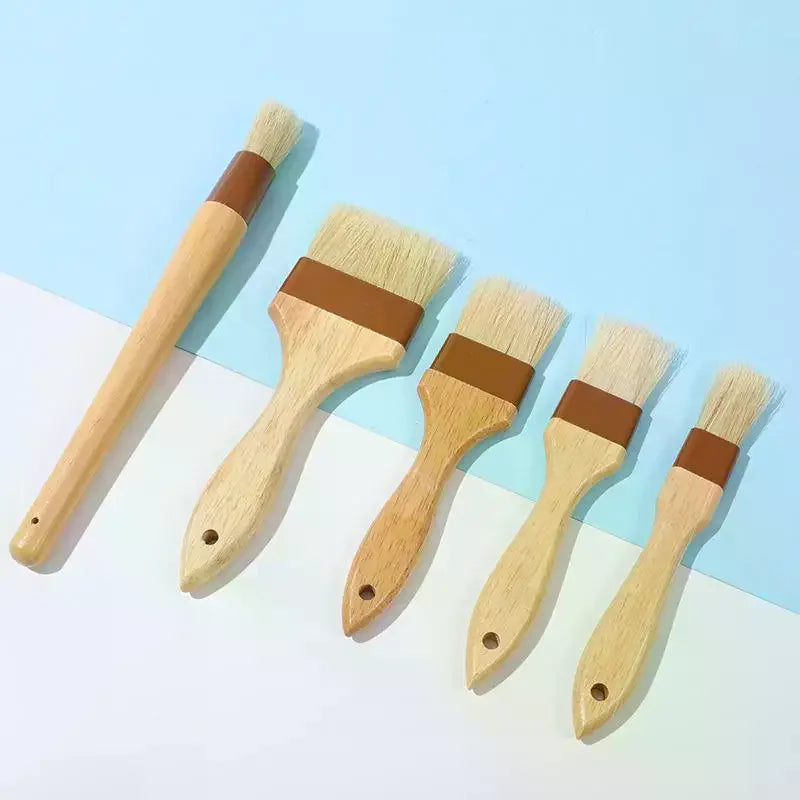 Wooden Handle Bristle Pastry & BBQ Basting Brush | Flat Baking