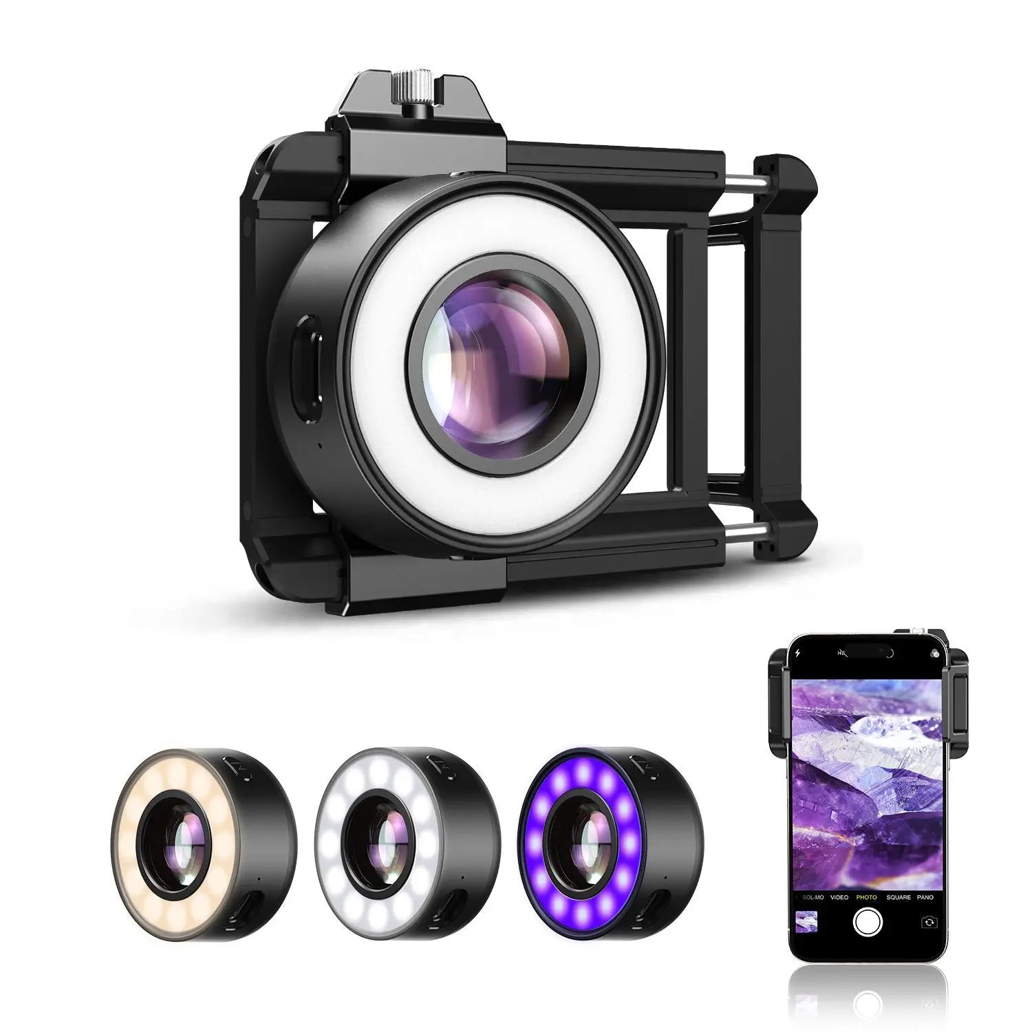 Portable Zipper 120X Mobile Phone Microscope for Professional Photography of Jewelry and Antique Identification Peaceful Pleasures Health and Wellness APL-MS120