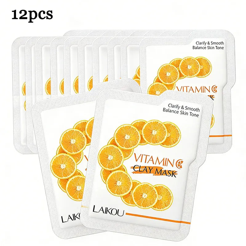 Sakura Volcanic Mud Face Mask Set 12pc – Brightening Clay Mask
