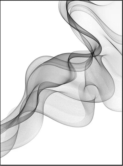 Abstract Geometric Black & White Wavy Canvas Wall Art Print