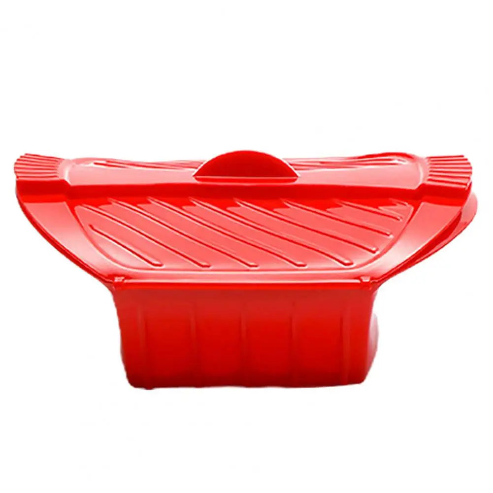 Professional Fish Steamer BPA Free Microwave Oven Steamer Food Grade Silicone Steaming Dish Microwave Cookware Steaming Peaceful Pleasures Health and Wellness L Red
