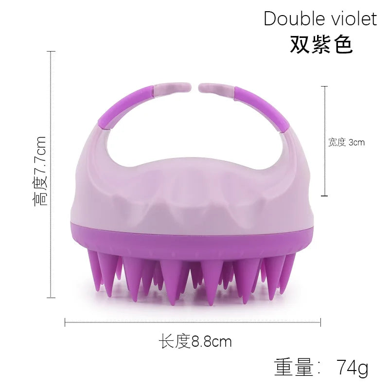 Cleansing Shampoo Brush Massager - Handle Design, Exfoliating Brush Head, Hair Root Cleaning Care Tool Peaceful Pleasures Health and Wellness PURPLE