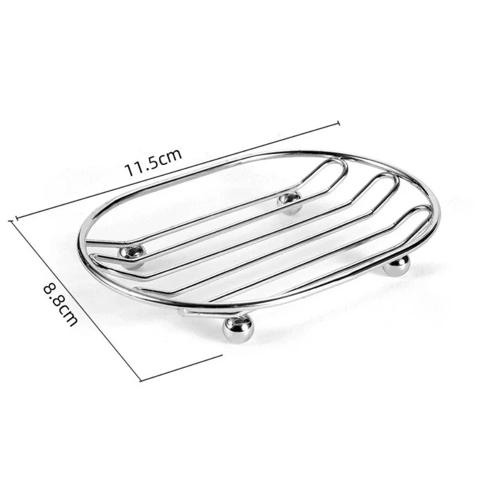 New Self Draining Stainless Steel Soap Rack Multifunctional Minimalist Style Draining Soap Dish Bathroom Storage Rack Home Decor Peaceful Pleasures Health and Wellness